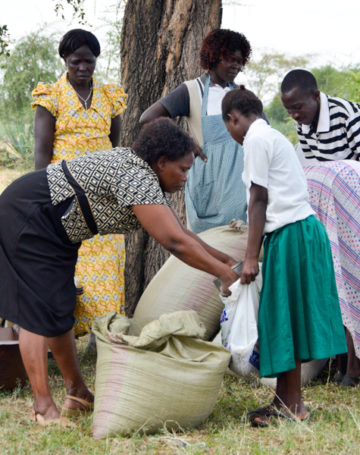 Food distribution to the caregivers of AIDS orphans